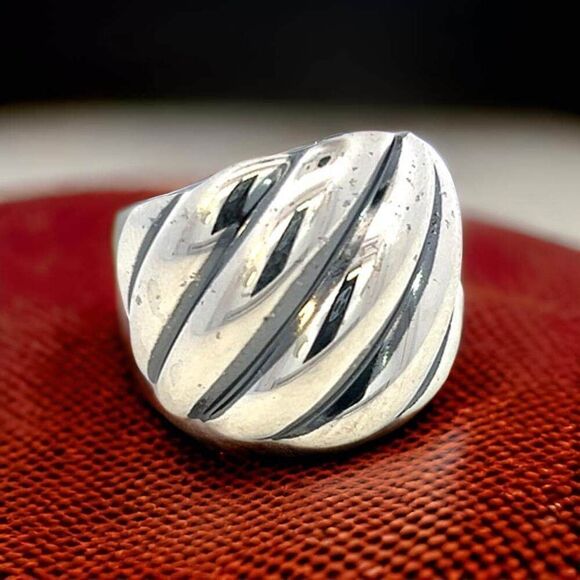 David Yurman Authentic Estate Cable Ring Size 6 Silver 18 mm Height DY478 - Picture 7 of 10